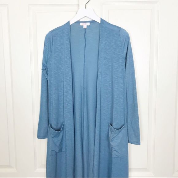 LulaRoe Sarah Cardigan Heather Blue NWT - Picture 1 of 7